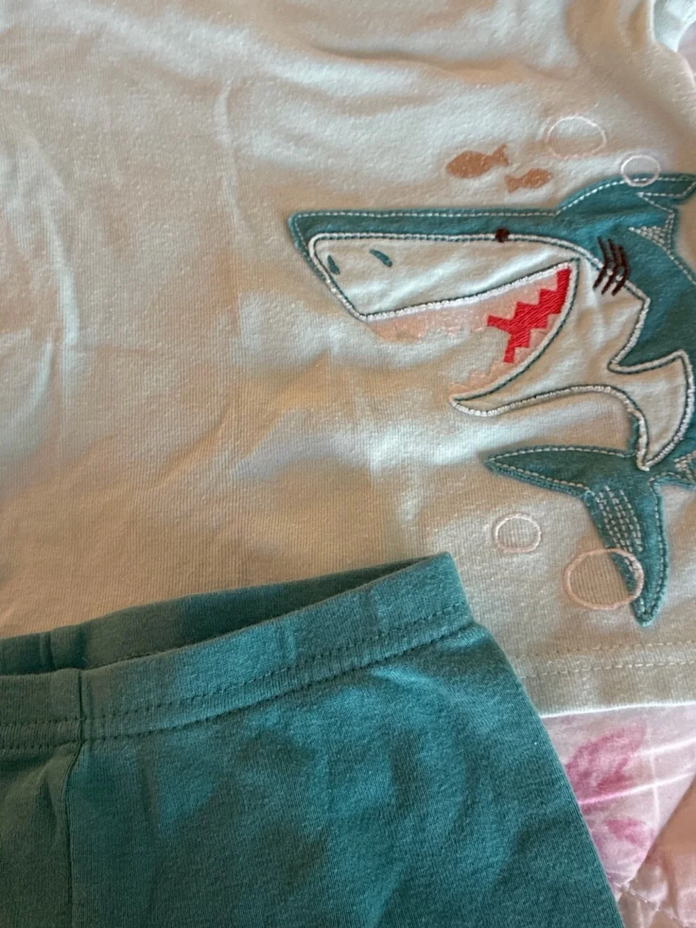 Carter's Teal Shark Short Sleeve Pajama Set